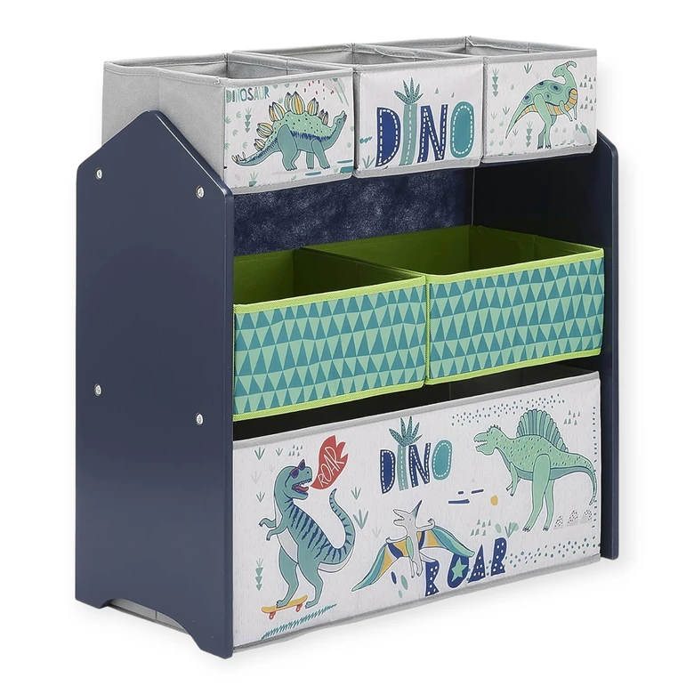 Детска Етажерка GINGER HOME, Органайзер за Играчки с Кутии за Съхранение DINOSAUR