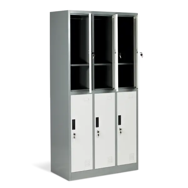 МЕТАЛЕН ШКАФ CR-1243 J LUX СИВ/Т.СИВ