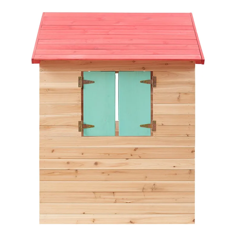Детска дървена къщичка за игра на открито GINGER HOME – за двор и градина, 115×102×129 см