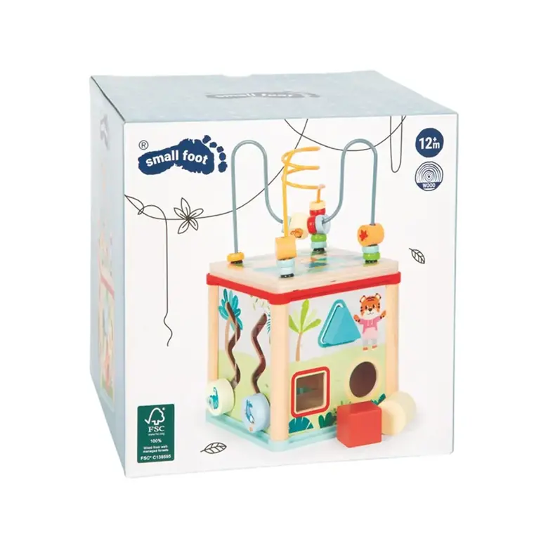 Small Foot Куб Джунгла, дидактичен, дървен, 15 х 15 х 29.5 cm