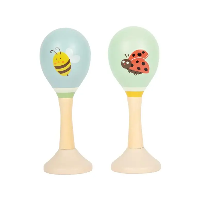Small Foot Маракаси Tiny Friends, дървени, 2 броя