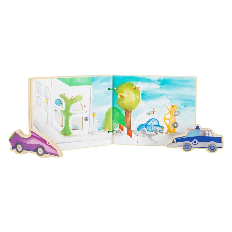 Small Foot Книжка Полиция, интерактивна, дървена