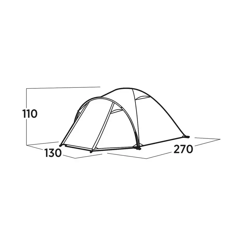 Палатка Easy Camp Setesdal 2, двуместна, 270 х 130 х 110 cm