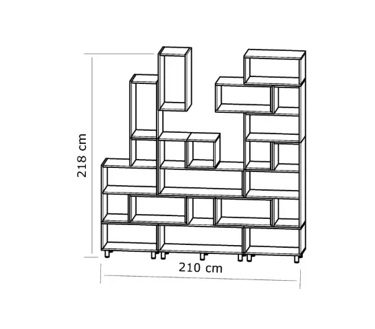 СЕКЦИЯ ТЕТРИС 210X35 Н=218СМ ВАРИАНТ 1