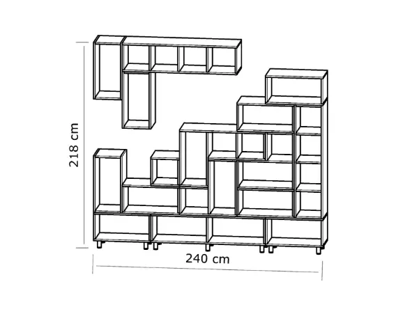 СЕКЦИЯ ТЕТРИС 240X35 Н=218СМ ВАРИАНТ 3