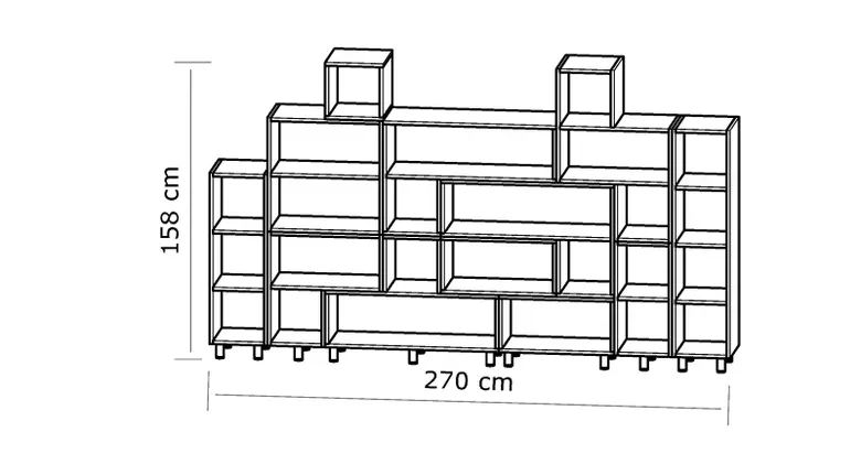 СЕКЦИЯ ТЕТРИС 270X35 Н=158СМ ВАРИАНТ 5