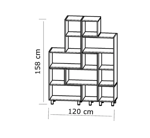СЕКЦИЯ ТЕТРИС 120X35 Н=158СМ ВАРИАНТ 7