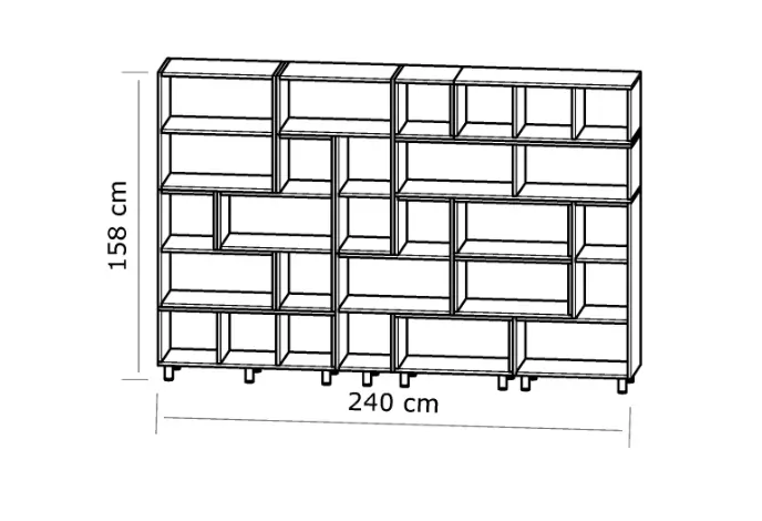 СЕКЦИЯ ТЕТРИС 240X35 Н=158СМ ВАРИАНТ 8