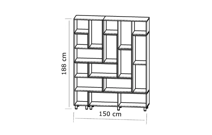СЕКЦИЯ ТЕТРИС 150X35 Н=188СМ ВАРИАНТ 9