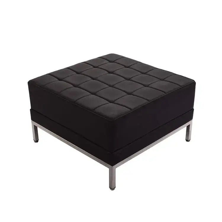 Табуретка RFG Neo, квадратна, екокожа, 700 х 700 х 450 mm, черен