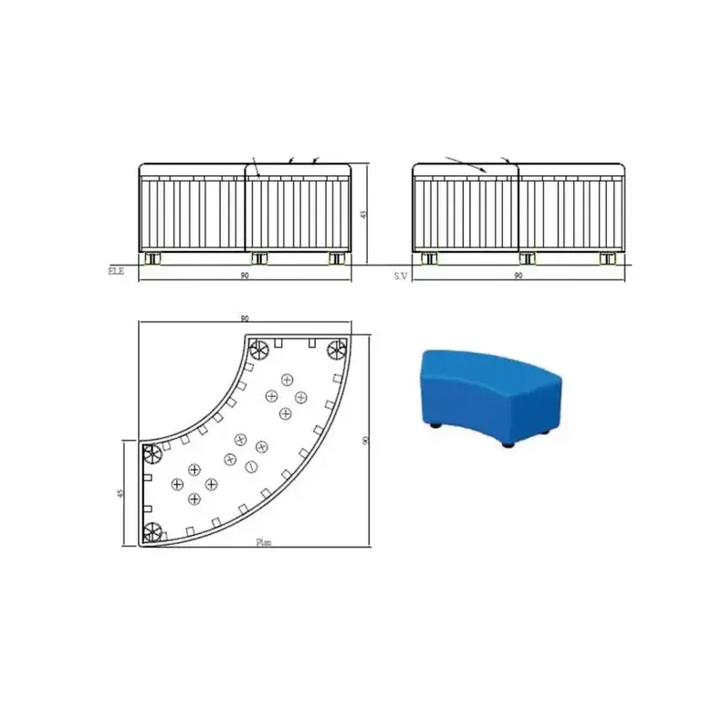 Табуретка RFG Curve, екокожа, 90 х 90 х 43 cm