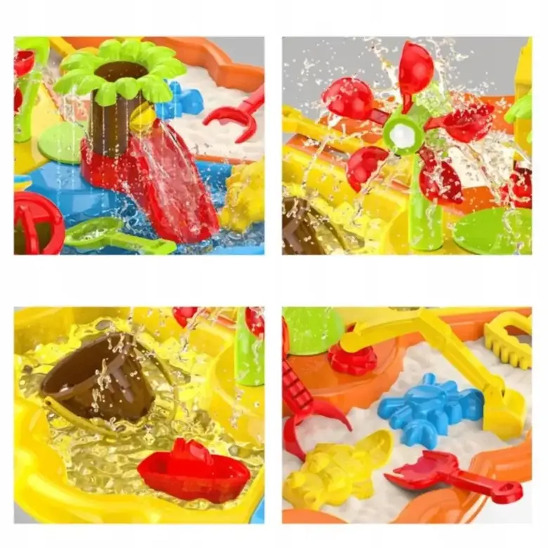 Сензорна маса за пясък и вода 2в1 със столче Jolly – детска водна маса с аксесоари