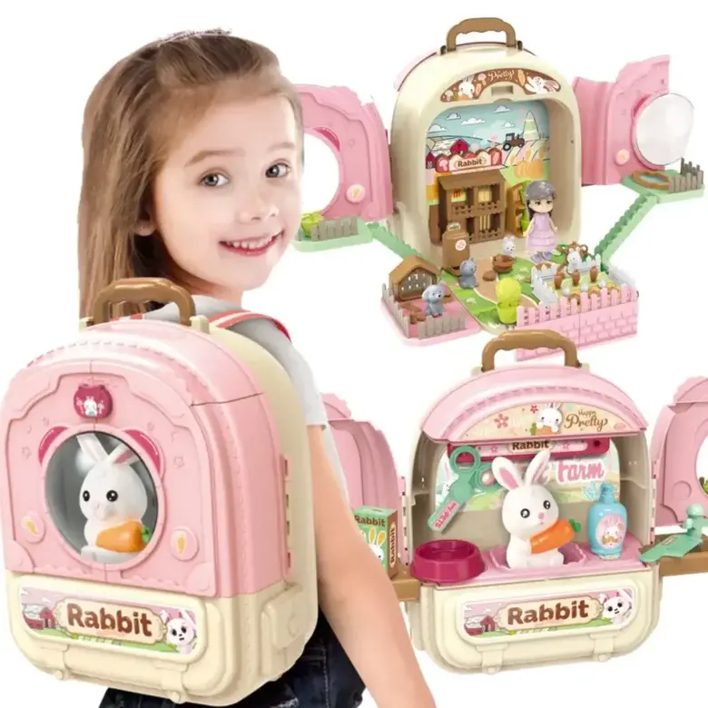 Детски ветеринарен комплект и къщичка за животни в куфарче Jolly – ролеви комплект за грижа