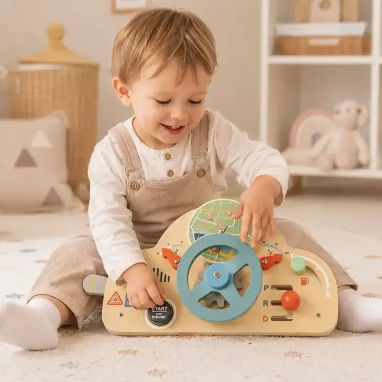 Дървена сензорна дъска с активности Волан – бизиборд Tooky Toy