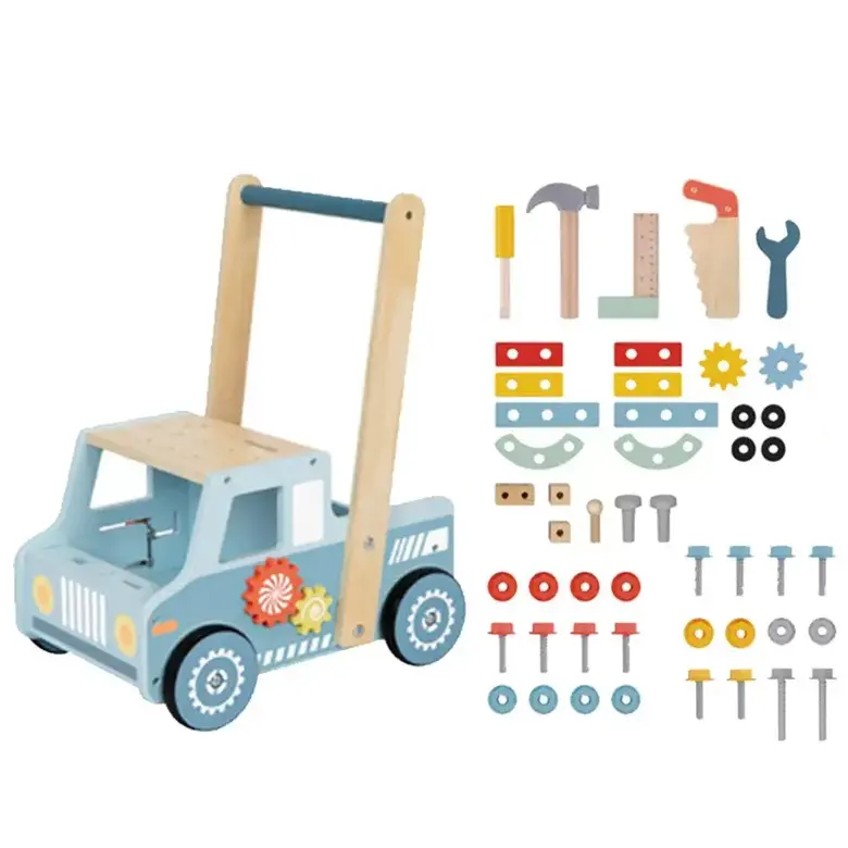 Дървена проходилка камион – Работилничка на колела от Tooky Toy