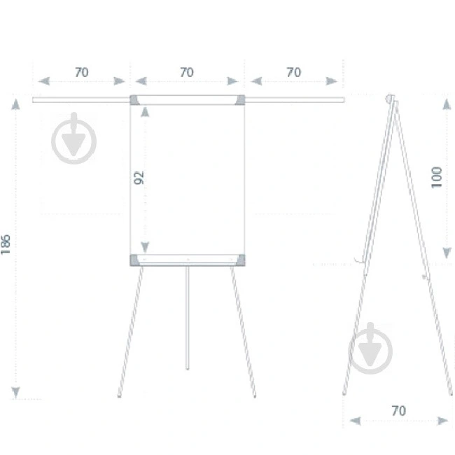 Магнитен флипчарт с две рамена 2x3 Office 70x100 