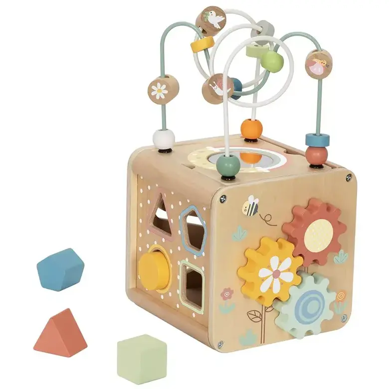 Дървен куб с активности Горски животни от Tooky Toy