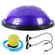 Полутопка за баланс BOSU BALL, 58.5 см, С твърда основа и ластици, Лилав 