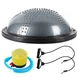 Полутопка за баланс BOSU BALL, 58.5 см, С твърда основа и ластици, Сив