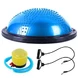Полутопка за баланс BOSU BALL, 58.5 см, С твърда основа и ластици, Син