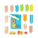 Дървено влакче-играчка Junior Crane Small Foot, 11494