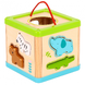 Дървено кубче за сортиране с животни от Tooky toy