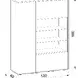 Офис Библиотека Класик – 3 рафта, 5 врати – 120 х 40 х 160 см
