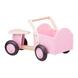 Дървено колело за бутане с кош в розово от New classic toys