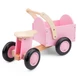 Дървено колело за бутане с кош в розово от New classic toys