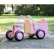 Дървено колело за бутане с кош в розово от New classic toys