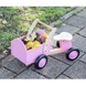 Дървено колело за бутане с кош в розово от New classic toys