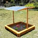 Детски Пясъчник GINGER HOME, Регулируем и Водоустойчив Сенник-Покривало anti-UV, Дървен, 118х118х118 см.