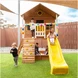 Голяма Детска Къща Ginger Home с Пясъчник и Пързалка, за Игра на Открито в Двора и Градината, Дървена, 258х271.5х291 см.