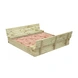 Голям Детски Пясъчник с Пейки и Сгъваем Капак Ginger Home 157x157x21см, Дървен