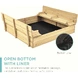 Голям Детски Пясъчник с Пейки и Сгъваем Капак Ginger Home 157x157x21см, Дървен