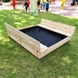 Голям Детски Пясъчник с Пейки и Сгъваем Капак Ginger Home 157x157x21см, Дървен