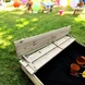 Голям Детски Пясъчник с Пейки и Сгъваем Капак Ginger Home 157x157x21см, Дървен