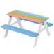 Детска Маса за Пикник с Пейки Ginger Home, Градинска, Дървена, Игри на Открито, RAINBOW, 89х79х50 см.