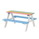 Детска Маса за Пикник с Пейки Ginger Home, Градинска, Дървена, Игри на Открито, RAINBOW, 89х79х50 см.