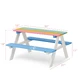 Детска Маса за Пикник с Пейки Ginger Home, Градинска, Дървена, Игри на Открито, RAINBOW, 89х79х50 см.