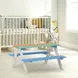 Детска Маса за Пикник с Пейки Ginger Home, Градинска, Дървена, Игри на Открито, RAINBOW, 89х79х50 см.