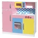 Детска Кухня Ginger Home, Дървена Играчка за Ролеви Игри с Цветен Дизайн, Размери 90x30x90 см
