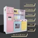 Детска Кухня Ginger Home, Дървена Играчка за Ролеви Игри с Цветен Дизайн, Размери 90x30x90 см