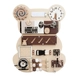 Дървен Бизи Борд Мече Ginger Home, Монтесори Дъска за Фина Моторика, 30x39 см