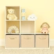 Детска Етажерка, Органайзер за Играчки, GINGER HOME с 6 Отделения и Текстилни Кутии, Бяла, Монтесори Мебел