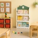 Детски дървен рафт 4 нива с крака - БЯЛ, Ginger Home