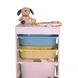 Детски Шкаф GINGER HOME, Етажерка за Играчки с 4 Кутии за Съхранение, Бял