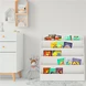 Детска Етажерка GINGER HOME, Органайзер с Рафтове за Книжки и Списания, Дървена, Бяла, 80х30х80 см.