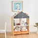 Етажерка за Играчки и Книжки GINGER HOME, Черна Дъска за Писане, Къщичка, Дърво, Ginger Home
