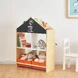 Етажерка за Играчки и Книжки GINGER HOME, Черна Дъска за Писане, Къщичка, Дърво, Ginger Home